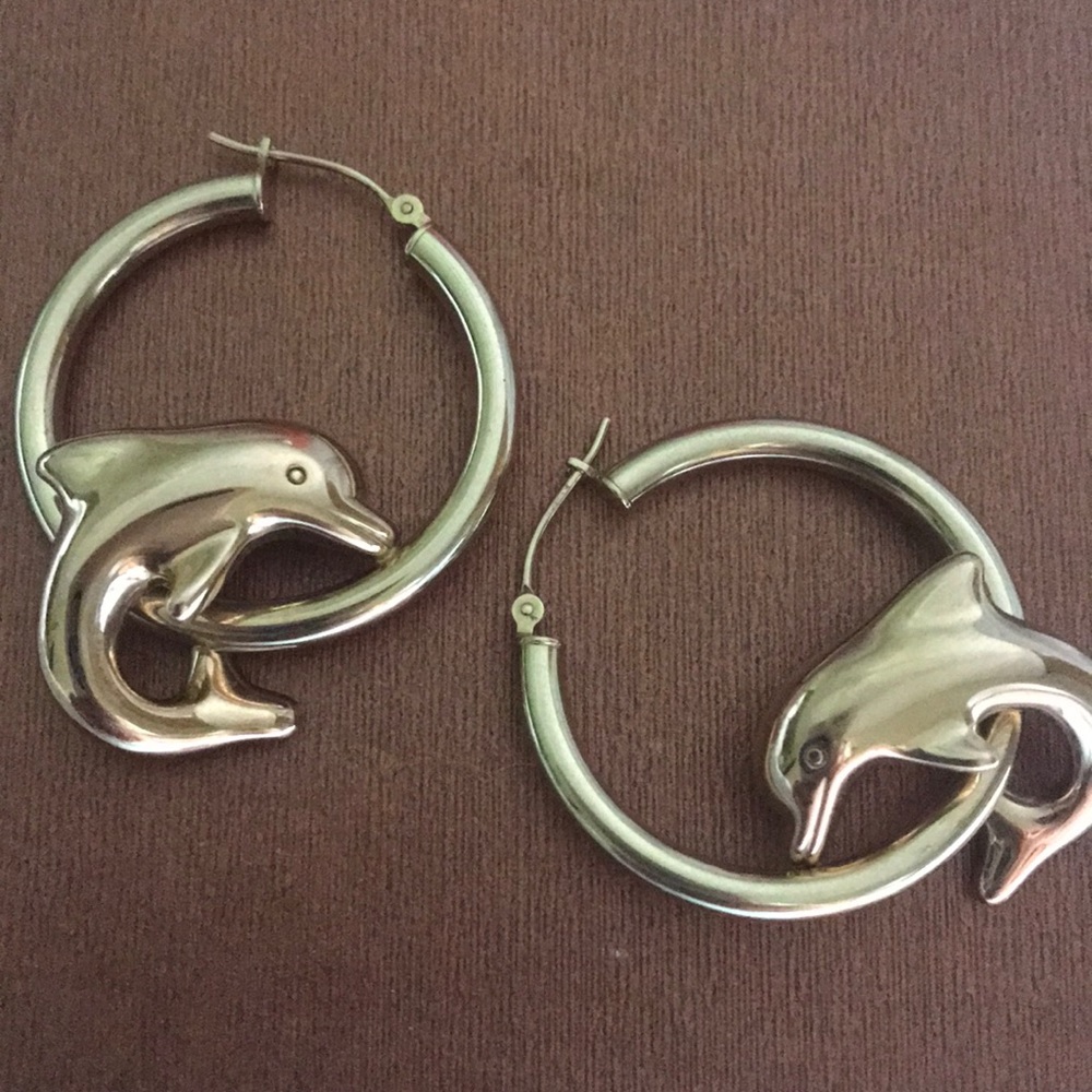 14k Dolphin hoops